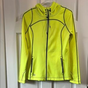 Ogio Neon Yellow Lightweight Jacket w/ Hood and Full Zipper - Size Small